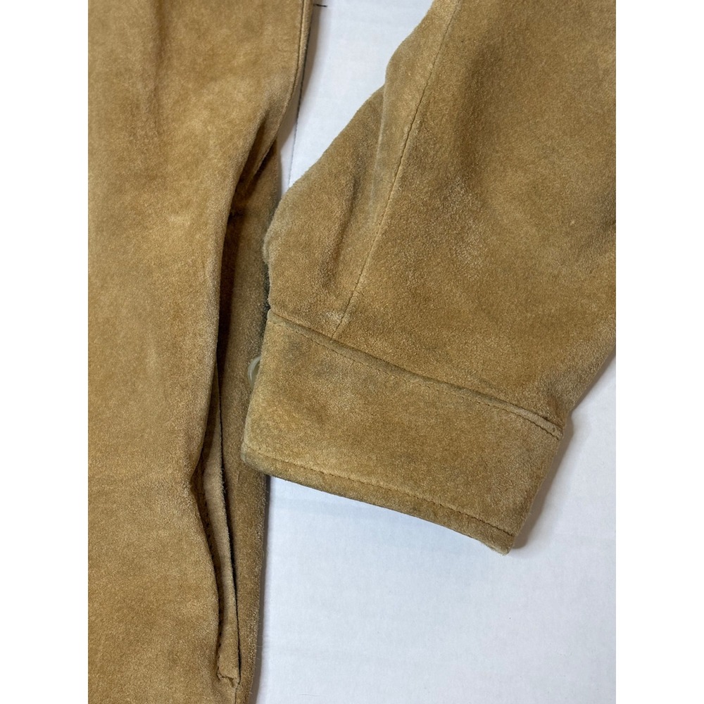 Vintage Preswick & Moore Tan Suede Leather Shirt Jacket Shacket Men's Size L - Picture 4 of 8